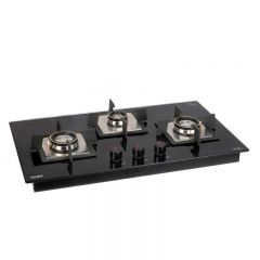 Glen 3 Burner Built-in Glass Hob Top 1073 SQ HT DB FFD (Flame Failure Device)