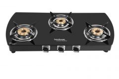 Hindware KA Cooktop Bruno 3B AI (3 Burners) Auto Ignition Gas Stove