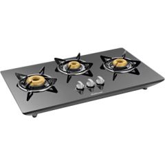 Sunflame LPG STOVE CT Excel 3BR Stainless Steel, Glass Manual Hob (3 Burners)