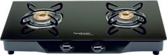 Hindware Armo GL 2B AI BLK Stainless Steel 2 Burner Cooktop, Black