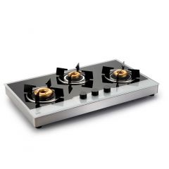 Glen 3 Burner Gas Hob Free Standing 1073 Forged Brass Burners