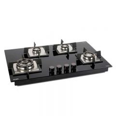 Glen 4 Burner Built-in Glass Hob Top 1074 SQ HT DB TR FFD (Flame Failure Device) 77 cm
